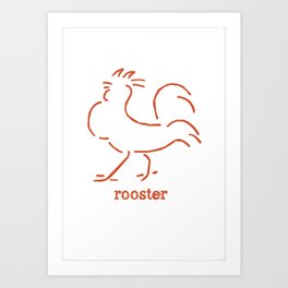 Rooster Art Print | Digital, Typography, Graphic Design 