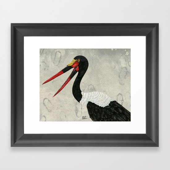 Saddle-billed Stork Quinn 2 Framed Art Print