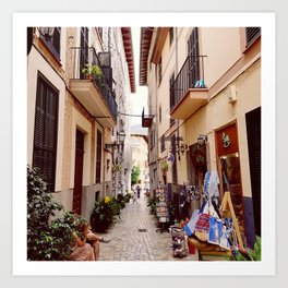 Spain Photography - Narrow Street With Apartments Art Print