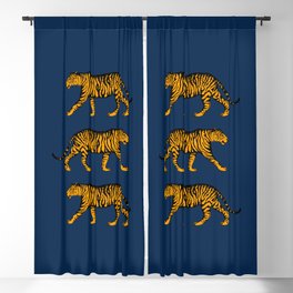 Tigers (Navy Blue and Marigold) Blackout Curtain
