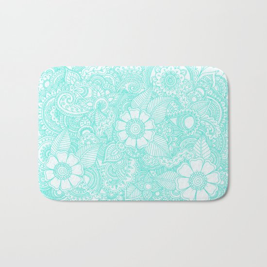Henna Design - Aqua Bath Mat