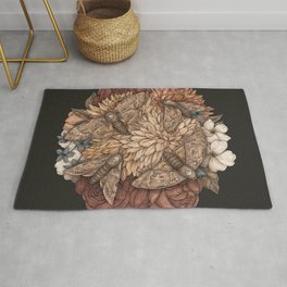 Flowers and Moths Area & Throw Rug