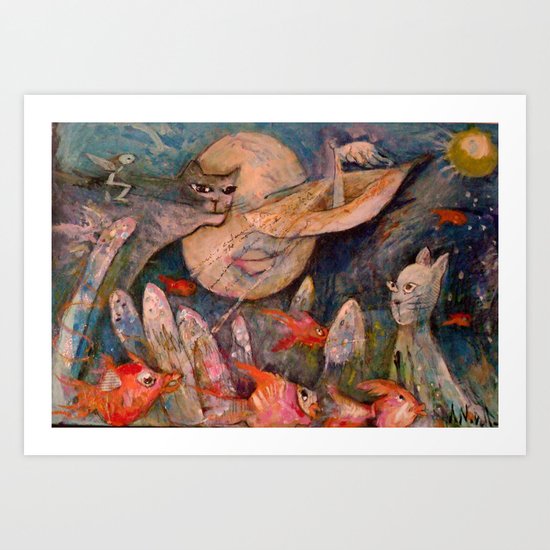 GATO LUNA Art Print