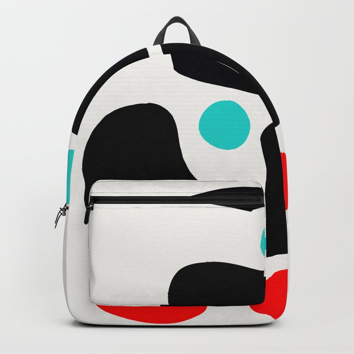 Abstract Art Minimalism Blue Black and Red Backpack