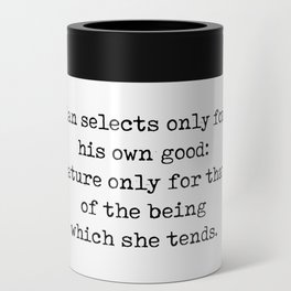 Charles Darwin Quote - Man Selects only for his own good - Typewriter Print Can Cooler