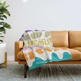 Abstract vintage colorful pattern collection 5 Throw Blanket