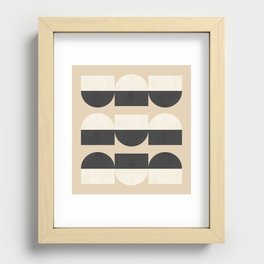 Abstraction_NEW_BLACK_GEOMETRIC_SHAPE_PATTERN_POP_ART_0122A Recessed Framed Print