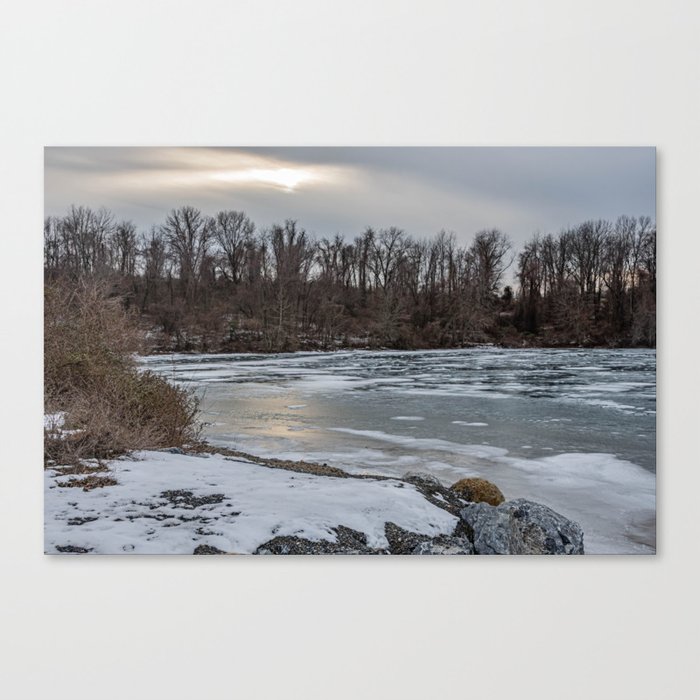 Winter Sunset at Lake Marburg Canvas Print