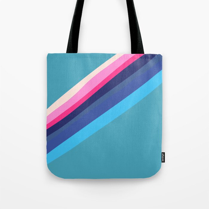 Streak - Blue Colourful Retro Abstract Minimalistic Art Design Pattern Tote Bag