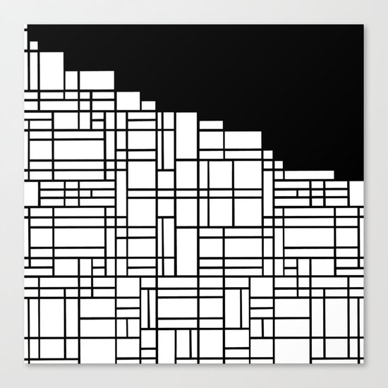 Map Black Boarder Canvas Print