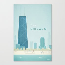  Vintage Chicago Travel Poster Canvas Print