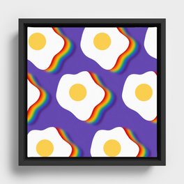 Rainbow fried egg pattern 2 Framed Canvas