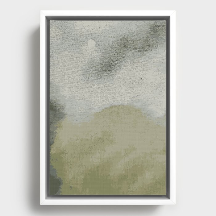 Olive Green Painting Framed Canvas