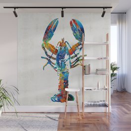 Colorful Lobster Art by Sharon Cummings Wall Mural