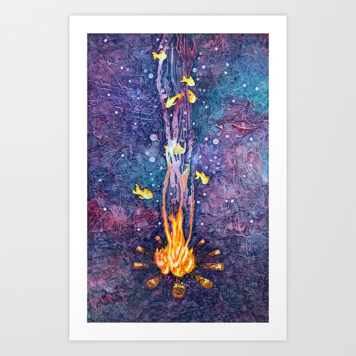 That magical night around the campfire Art Print