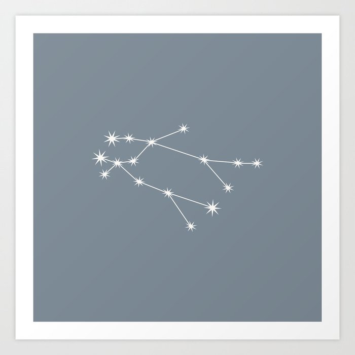GEMINI Neutral Teal – Zodiac Astrology Star Constellation Art Print