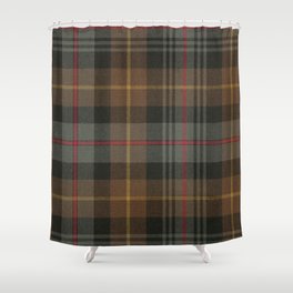 Vintage Brown Gray Tartan Plaid Pattern Shower Curtain