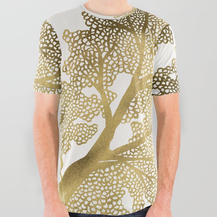 Sea Fan Coral – Gold All Over Graphic Tee