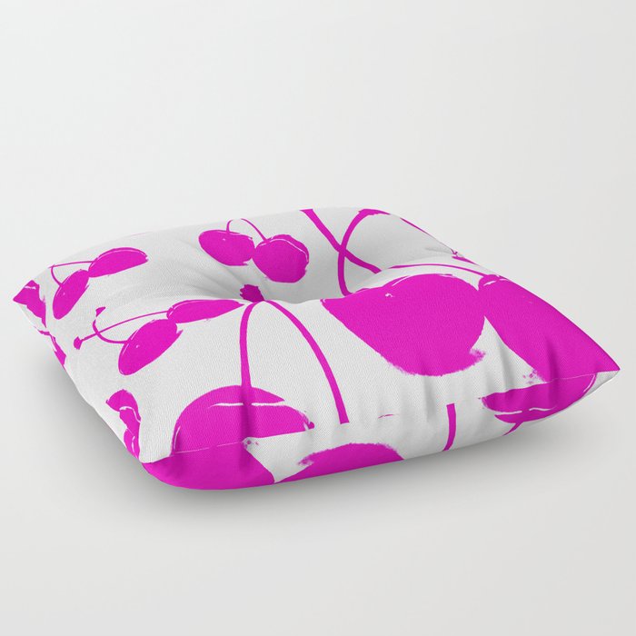 Pink neon Cherry Floor Pillow