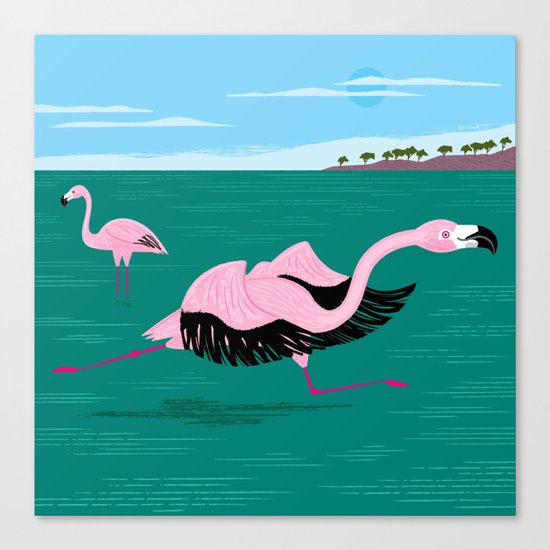 Go Flamingo Go Canvas Print