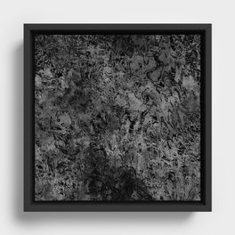 Grunge grain grey and black Framed Canvas