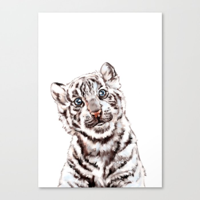 Baby White Tiger Canvas Print