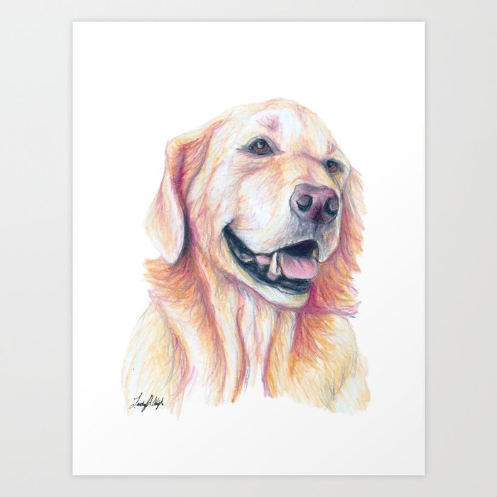 Golden Retriever Dog Portrait Art Print By Lindscience Society6