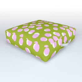 Pastel Pink On Green Modern Abstract Dots Outdoor Floor Cushion