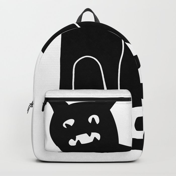 Weird Chonk Cat Black 002 Backpack by Tenement minimal Society6