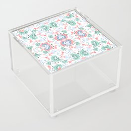 pastels on white bold paisley flower bohemian Acrylic Box