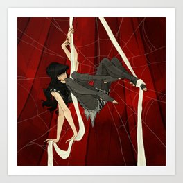 Charlotte the Spider Girl Art Print | Painting, Digital, Aerialsilk, Vintage, Carny, Ink, Watercolor, Carnival, Abigaillarson, Circus 