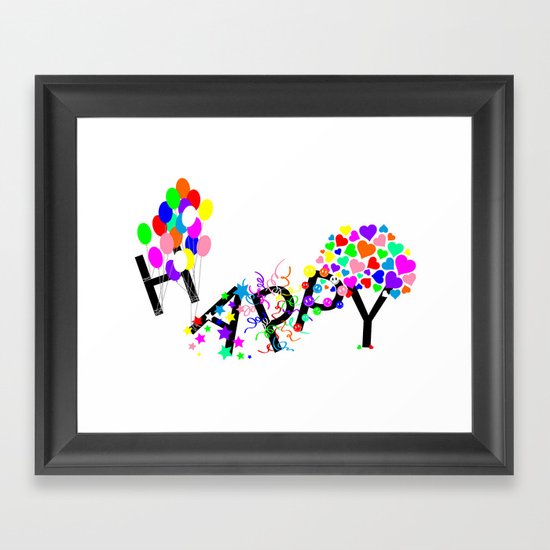 Just Happy Framed Art Print