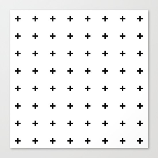 Black Plus on White /// www.pencilmeinstationery.com Canvas Print
