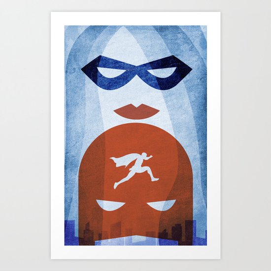 Nightly patrol Superheroes SF Art Print