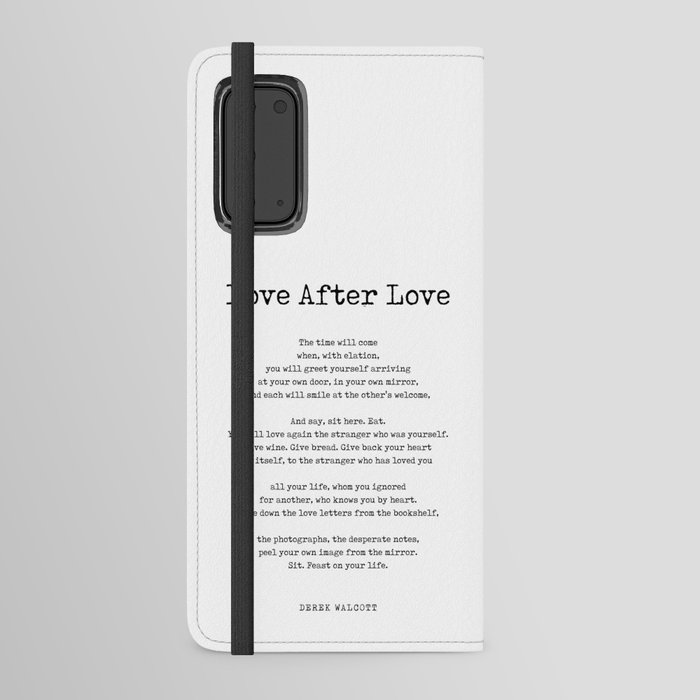 Love After Love - Derek Walcott Poem - Literature - Typewriter Print 1 Android Wallet Case