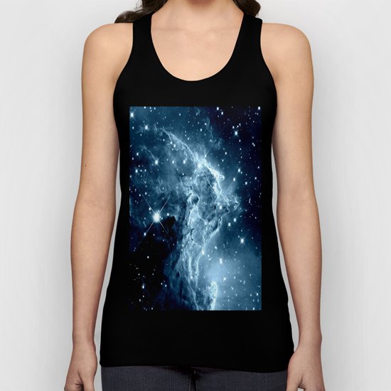 Ice Blue Galaxy : Monkey Head Nebula Unisex Tank Top