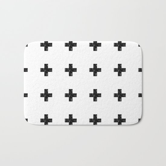 Watercolor Swiss Cross (White) Bath Mat
