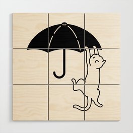 Cat & Umbrella / Type B Wood Wall Art