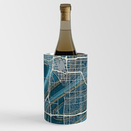 Tulsa - United States Gardenia Marble Map Wine Chiller