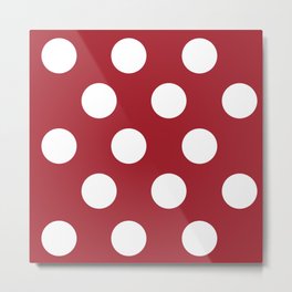 Red With White Dots Metal Print