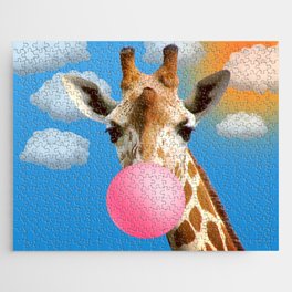 Bubblegum giraffe Jigsaw Puzzle