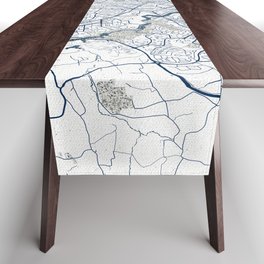 Brest City Map of Brittany, France - Coastal Table Runner