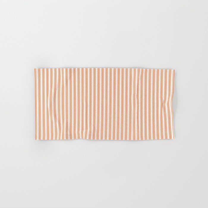 Classic Small Orange Soda French Mattress Ticking Double Stripes Hand & Bath Towel