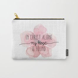 Christian Quote Watercolor Flower Carry-All Pouch
