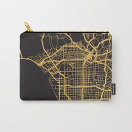 LOS ANGELES CALIFORNIA GOLD ON BLACK CITY MAP Carry-All Pouch