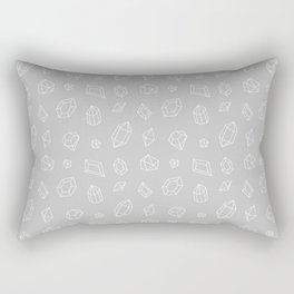 Light Grey and White Gems Pattern Rectangular Pillow