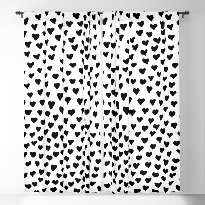 Black Heart Blackout Curtain