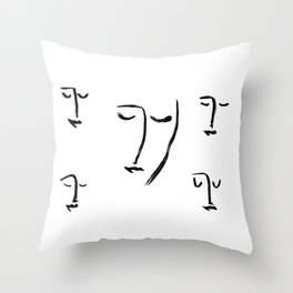 Many More Faces Throw Pillow