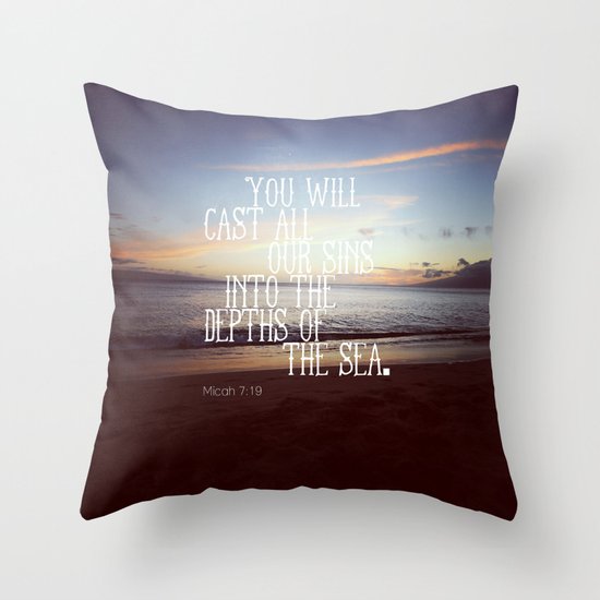 Micah 7:19 Throw Pillow