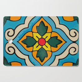 Ornamental flower retro floral mexican tile Cutting Board